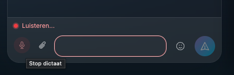 Spraakbericht inspreken in Dossier360 chat