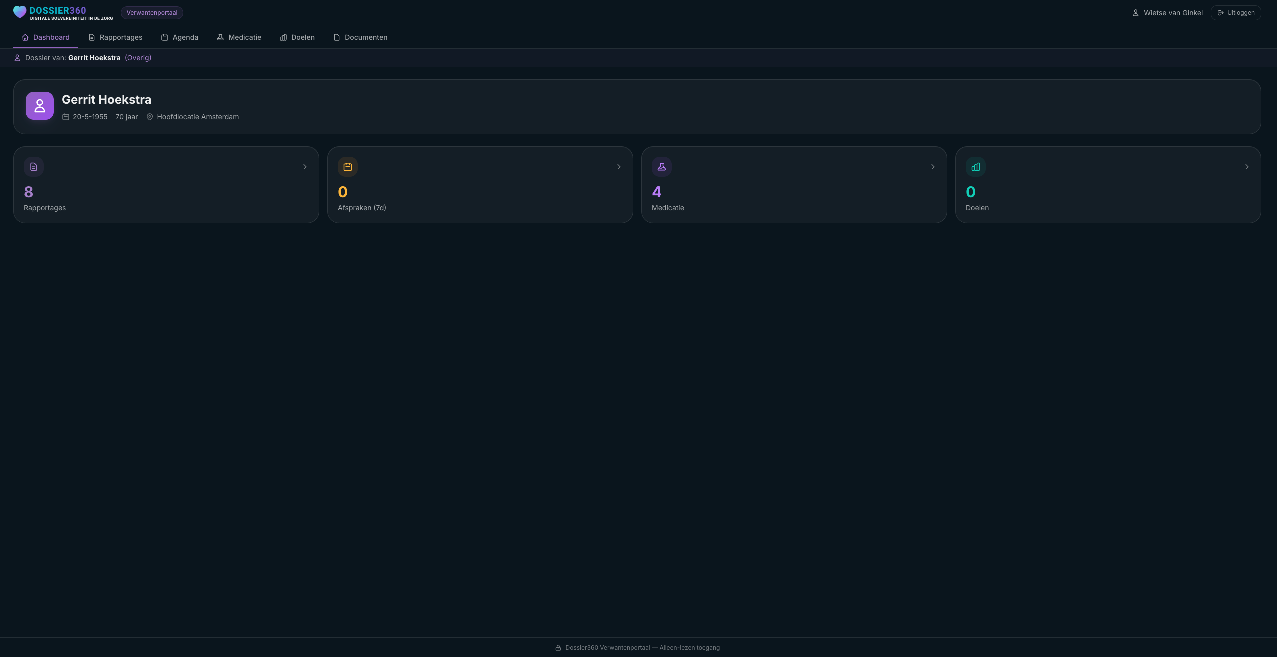 Familieportaal screenshot