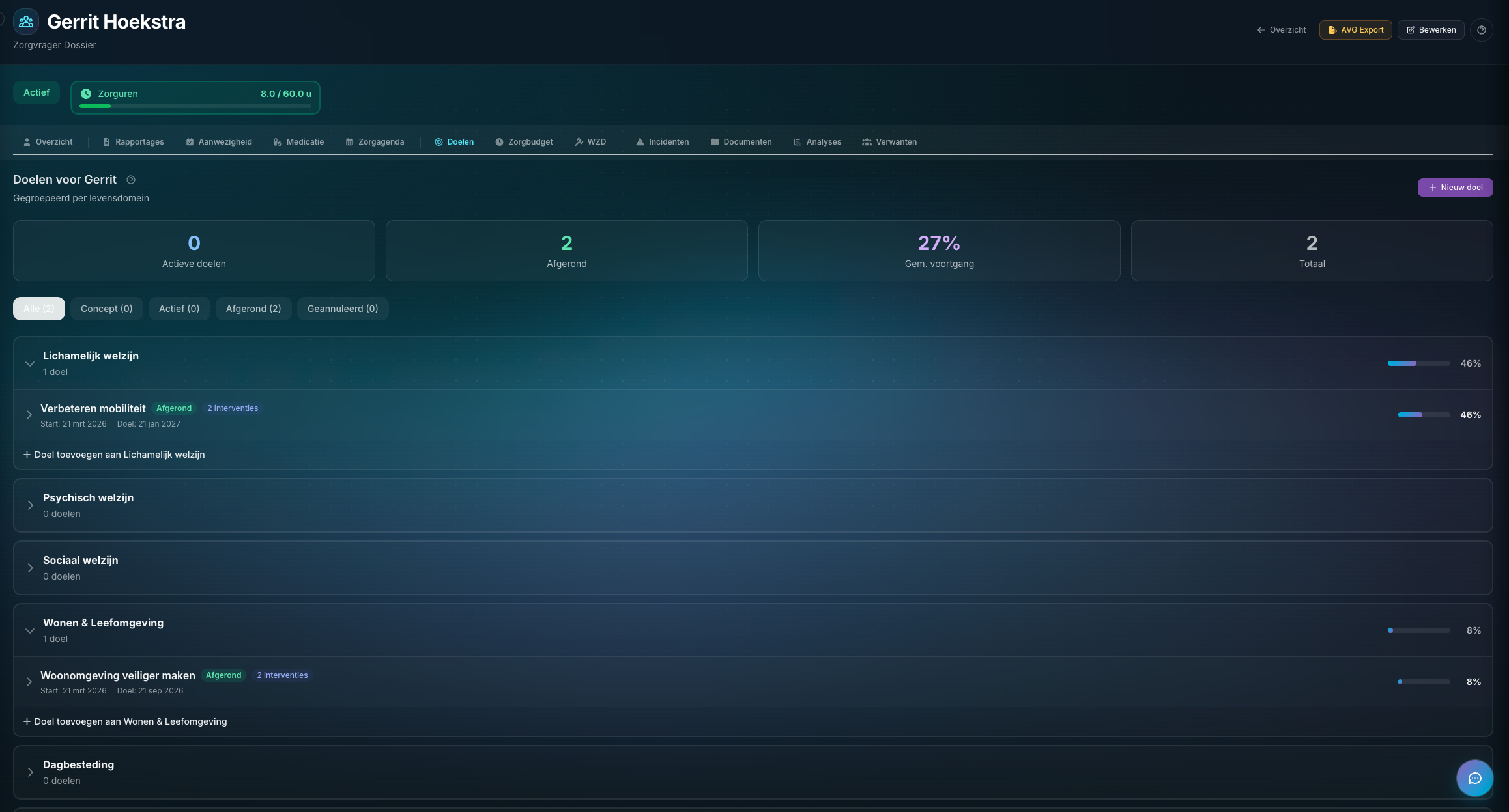 SMART Doelen screenshot
